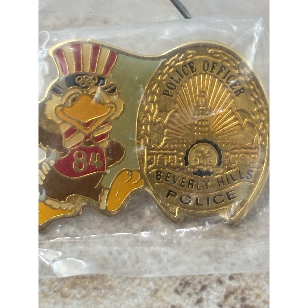 1984 LA Olympics Pin Beverly Hills Police Limited Edition 500 Sam The Eagle NOS